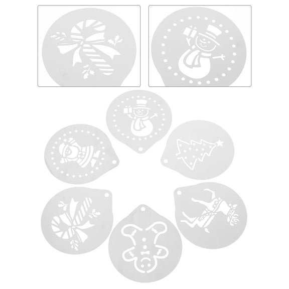 ifundom 6-Piece Coffee Stencil Set with Unique Designs for Coffee Art, Baking Decoration, and Crafts