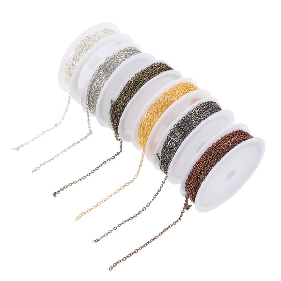 ifundom 6Pcs Jewelry Chains Assorted Colors Iron Material for Bracelet Necklace Making Craft Supplies