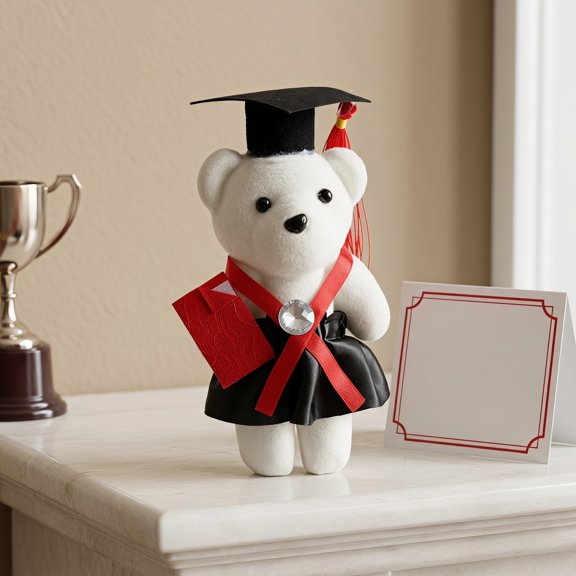 ifundom 6-Pack Graduation Bear with Cap Red Bouquet Decorative Multi-Functional Desktop Ornament