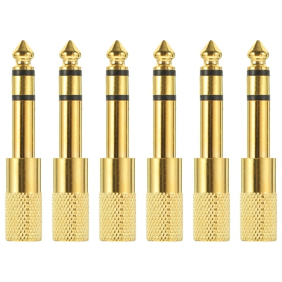 ifundom 6Pcs Headphone Jack Adapters Converter Audio Interface Headphone Converter 6.35mm Male to 3.5mm Female