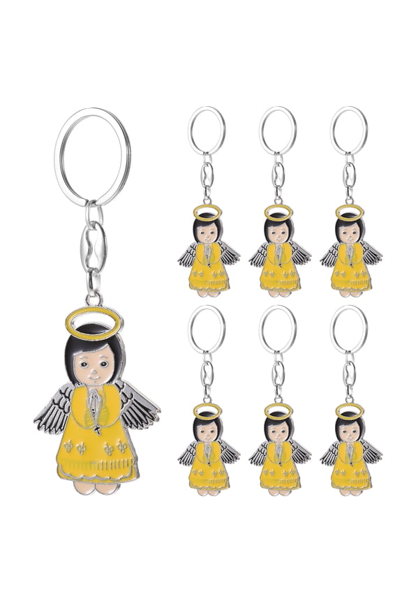 Charm Keychains For Women Angel Keychain Yellow 6Pcs 2.4X1.6X0.1In Backpack Hanging