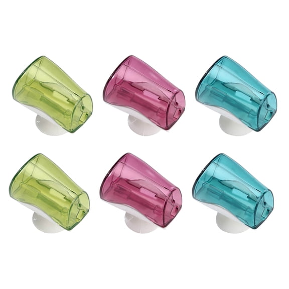 ifundom 6pcs Bathroom Wall Mount Toothbrush Holder Suction Cup Rack Dustproof Cover