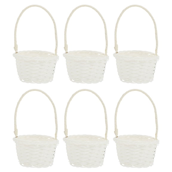 ifundom 6pcs Woven Storage Baskets Rattan White Modern Farmhouse Kitchen Home Organization Containers