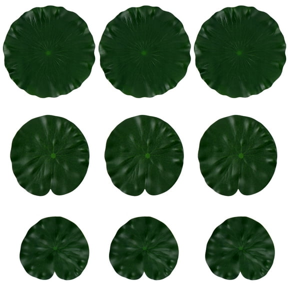 ifundom 9PCS Lily Pads Simulation Lotus Leaves Water Lily Ornament for Pool Pond