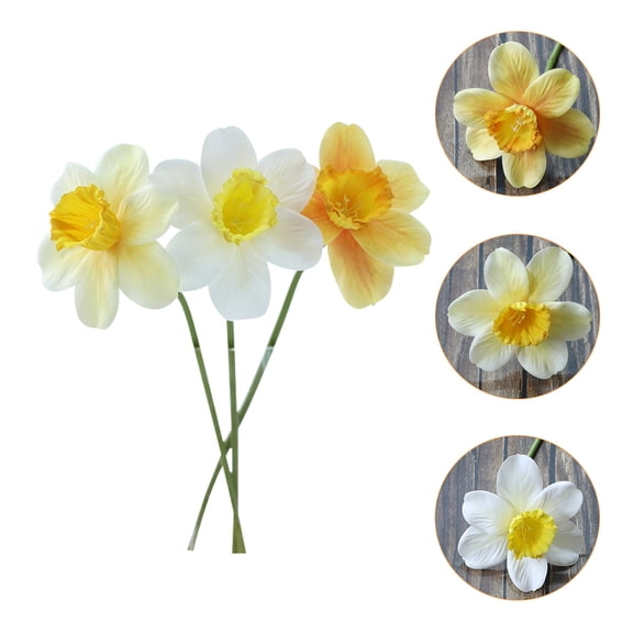 ifundom 9-Piece Artificial Daffodil Flower Set for Home Decoration, Plastic Simulated in Various Colors
