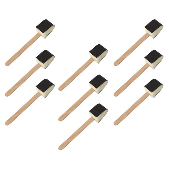 ifundom 9Pcs Toilet Cleaning Brushes Wooden Handle Black Sponge Disposable Set