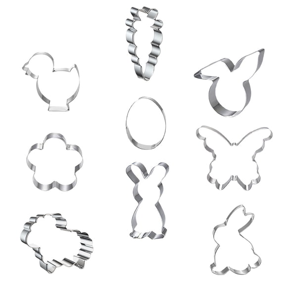 ifundom 9-Piece Stainless Steel Cookie Molds Set for Baking, Decorating, and Shaping Cookies and Pastries