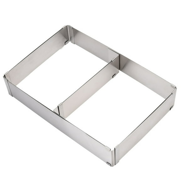 ifundom Adjustable Square Cake Slicer Mousse Cutter Stainless Steel Layered Cake Mold Baking Ring