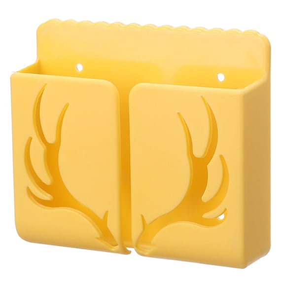 ifundom Yellow Remote Control Storage Case with Wall-Mounted, Punch-Free Design for and Space Saving
