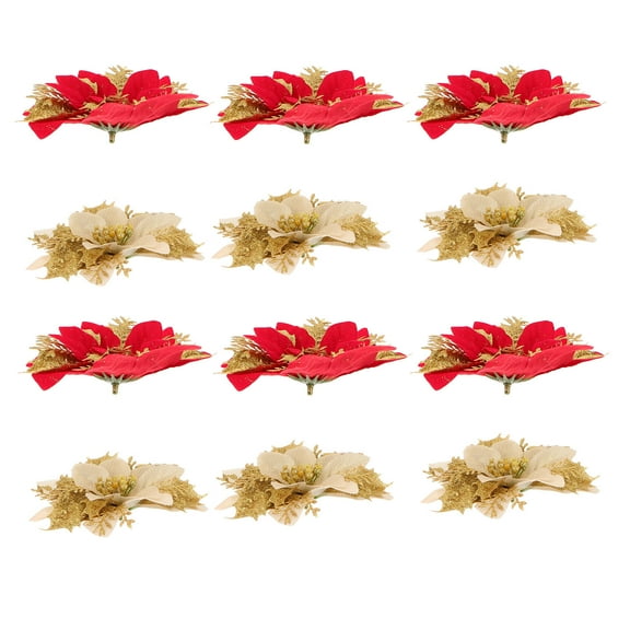 ifundom 24pcs Assorted Color Christmas Artificial Flowers Decorative Floral Arrangements for Holiday Parties and Events