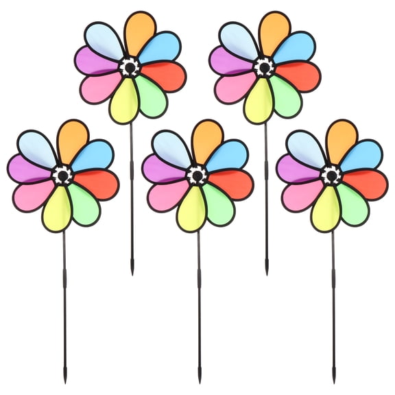 ifundom 5-Pack Assorted Pinwheels Fabric Windmill Outdoor Decor for Kids and Adults