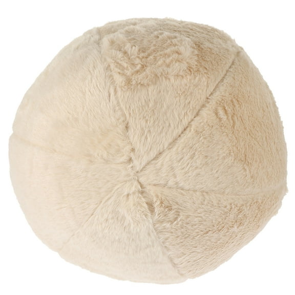 Ifundom Beige Plush Furry Cushion Soft Round Pillow Decorative Throw Pillow for Home Living Room