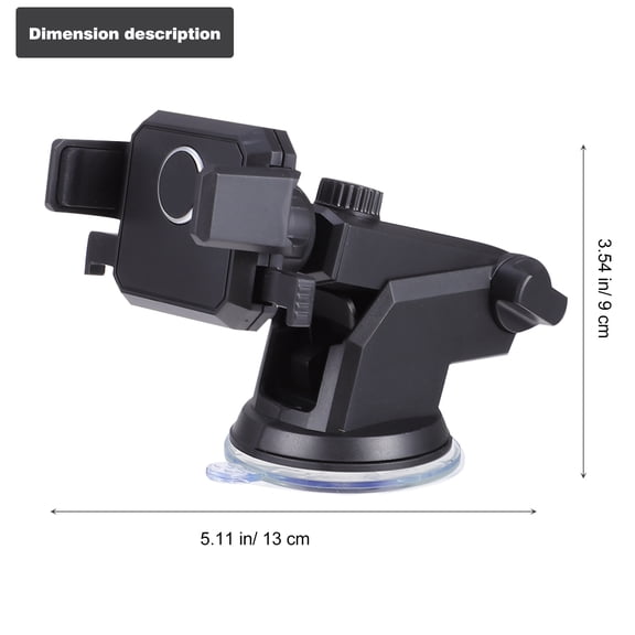 ifundom Black Plastic Car Phone Holder for Dashboard, One-Hand , , Fits Most Smartphones, 70mm x 80mm x 110mm