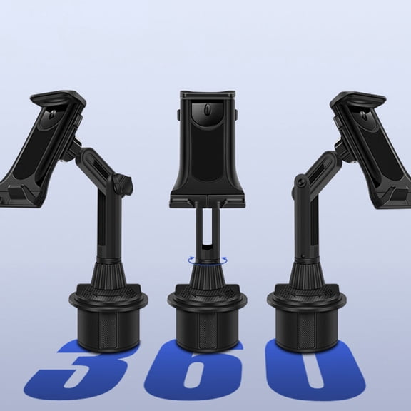 ifundom Black ABS Car Cup Holder Phone Mount with Stable Storage, Easy Installation, 70 Degree Adjustable Angle for