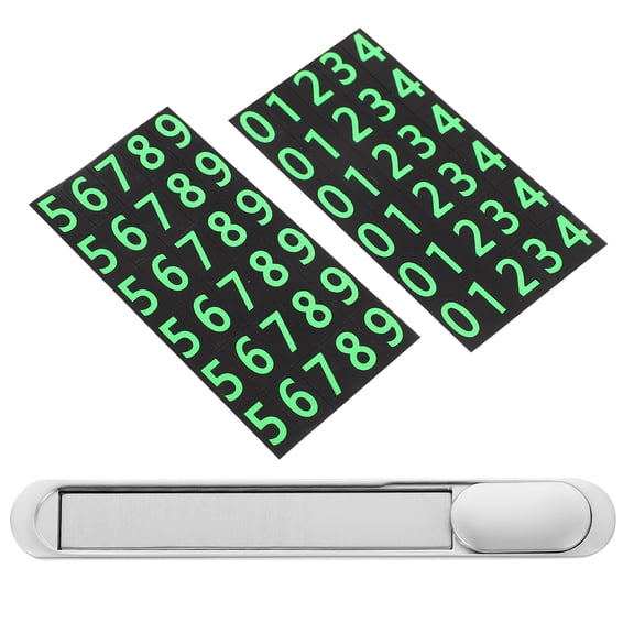 WHAMVOX Temporary Car Parking Mobile Number Card Aluminum Alloy Silver 1Pack 4.91X0.79X0.79in