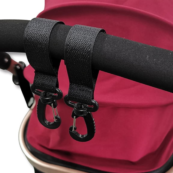 ifundom 4Pcs Simple Structure Stroller Hangers for Caregivers Black and Rotatable