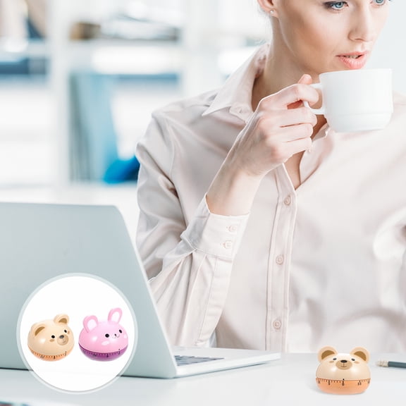 ifundom Cartoon Mechanical Cooking Timer 2-Pack for Home Kitchen Use, ABS Material, Assorted Colors, Easy to Use