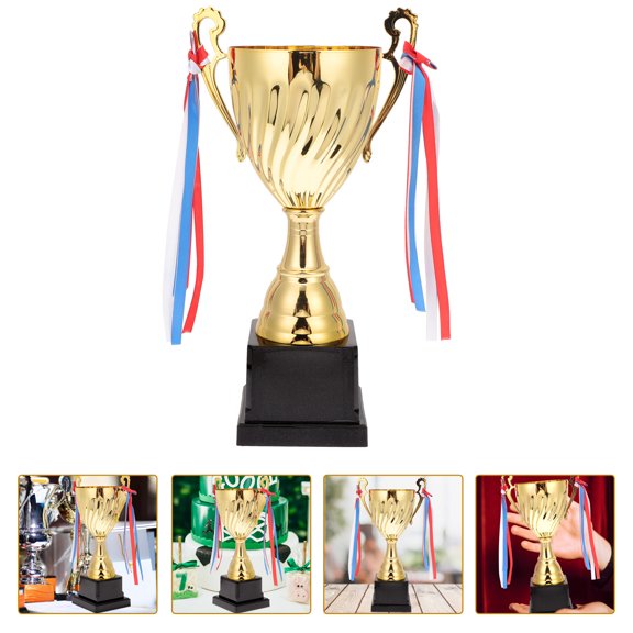ifundom Sports Competition Trophy Cup Award Metal and Plastic Shiny Prize for Winners and Participants