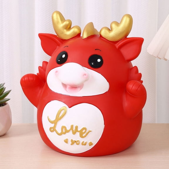 ifundom Red Vinyl Dragon Figurine Money Box for Chinese New Year - 1 PCS Gift for Friends and Family