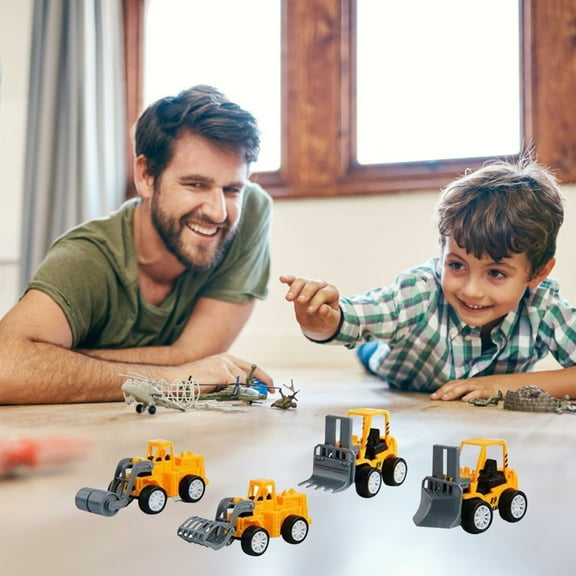 ifundom Toy Tractor Pull Back Car Set, 10-Piece High-Grade Plastic Vehicles for Kids, and