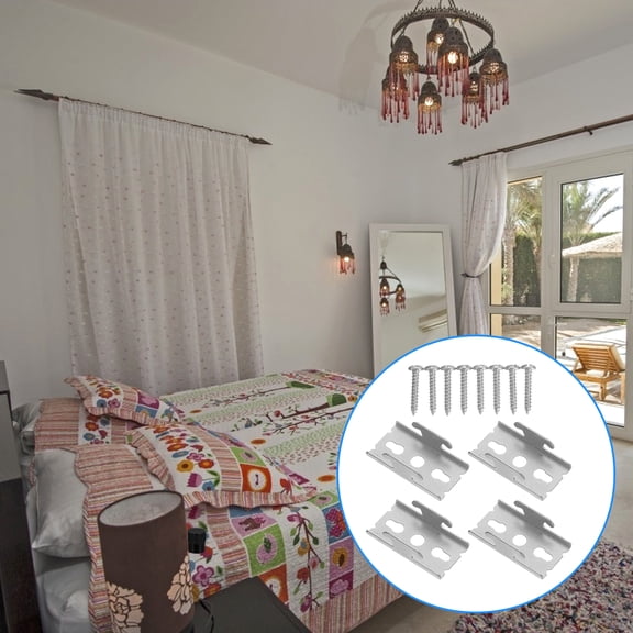 ifundom Rod Bracket Support for Home and Retail Use, 2 Sets with Easy-to-Install Hardware Included
