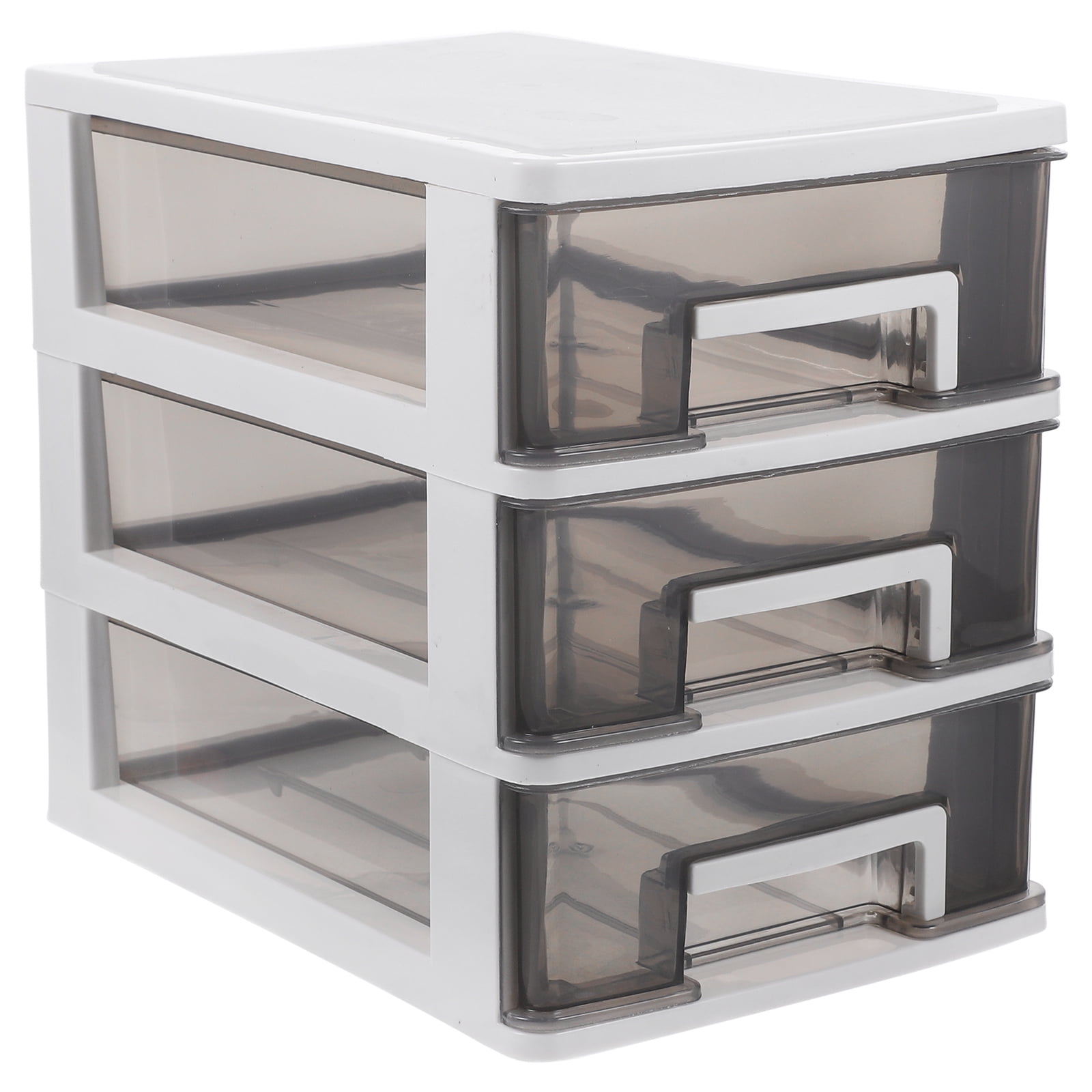 WHAMVOX Multi-Layer Desk Organizer Transparent Black 1Pcs 8.3X7.6X5.9In