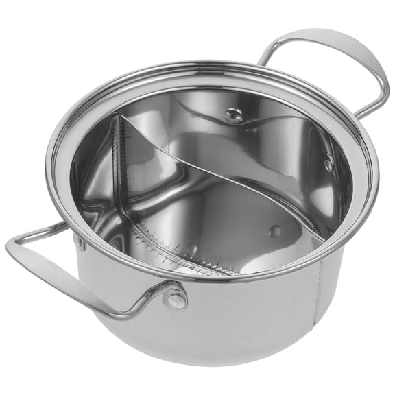 ifundom Easy Clean Stainless Steel Hotpot Cooking Pot Silver