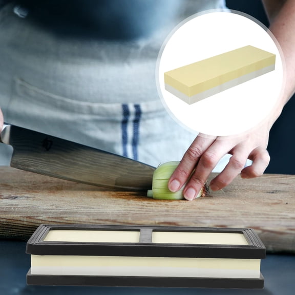ifundom Double Sided Yellow Sharpening Stone Home Kitchen Sharpener Tool