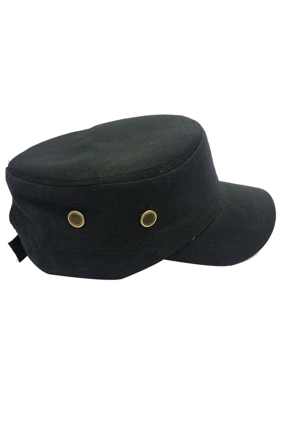 Military Flat Cap with Metal Eyelets Adjustable Fit Comfortable Casual Hat for Men and Women