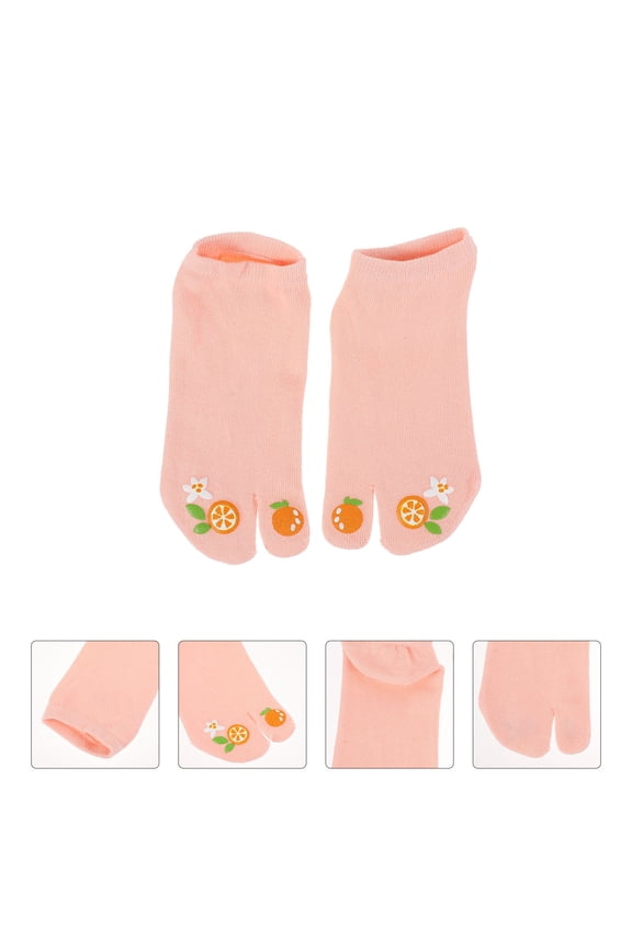 Warm Toe Socks Comfortable Cotton Split Toe Design Pink 1 Pair