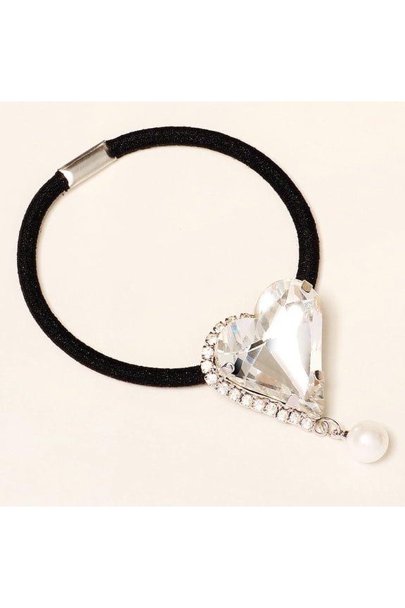 Rhinestone Elastic Hair Tie Band for Women and Girls, Sparkly Hair Accessories for Everyday Wear and Parties, 1 Pack