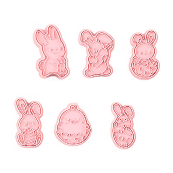 ifundom Easter Biscuit Molds 6-Piece Plastic Cookie Cutters Set for Home Baking and