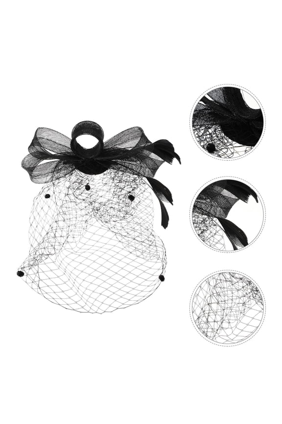 Mesh Lace Fascinator Hat with Birdcage Veil for Formal Events and Celebrations