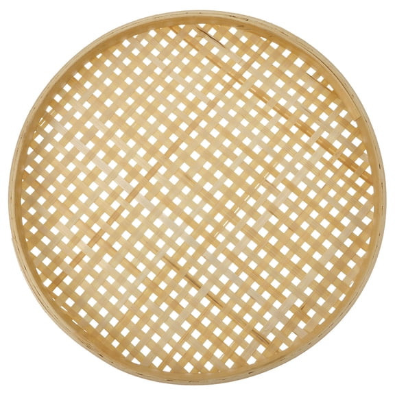 ifundom Khaki Bamboo Basket Sieve for Organizing Snacks Fruit and Household Items