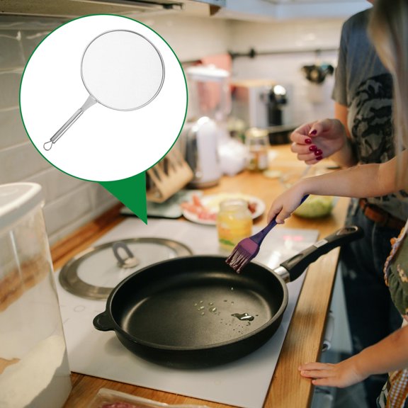 ifundom Frying Pan Splatter Guard for Home Cooking, Easy to Use, Oil Splash Screen, 1 Set Kitchen Accessory