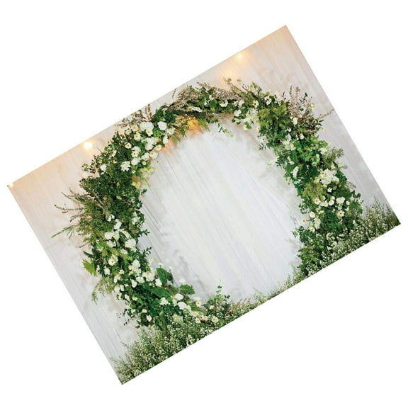 ifundom Green Floral Garland Photography Backdrop Cloth for Wedding, Valentines Day, Party Photo Background Decoration
