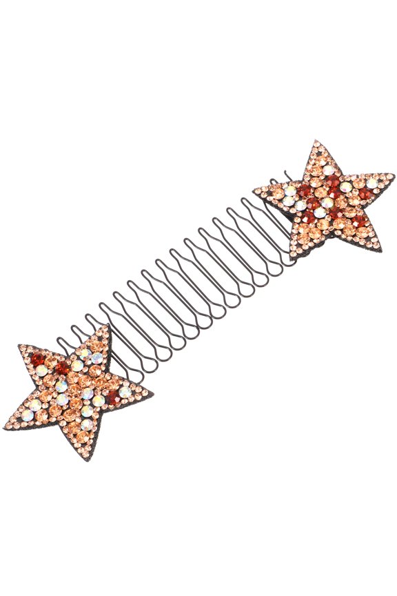 Lightweight Yellow Hair Finishing Fixer Clip Star Comb Accessory for Easy Hair Styling