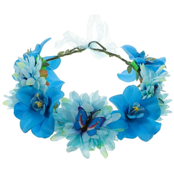 ifundom Hair Wreath Bohemian Butterfly Flower Crown Bride Simulation Flower Headband