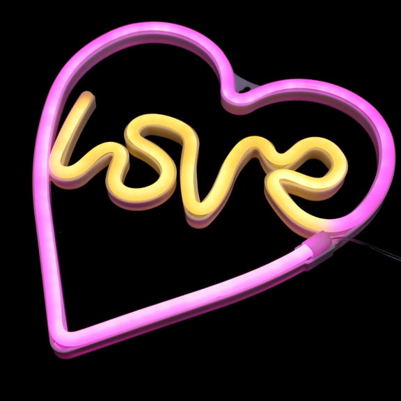 ifundom Heart Neon Light for Home Decor, Unique Plastic Night Lamp, White, 11.8 x 10.6 Inches, Bedroom Lighting