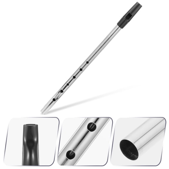 ifundom Portable Silver Metal C Key Flute Ire Recorder with Clear Melodious Sound