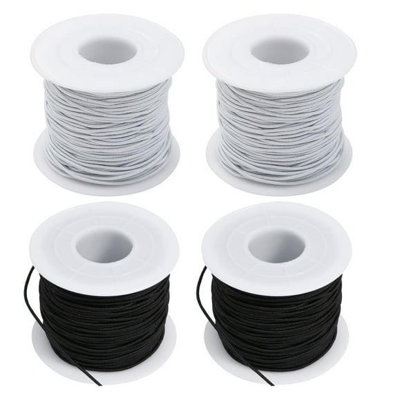 Ifundom White Stretch Cord for Bead Bracelets, Elastic Jewelry Making Lacing Cord, 4 Rolls Craft Supplies for Projects