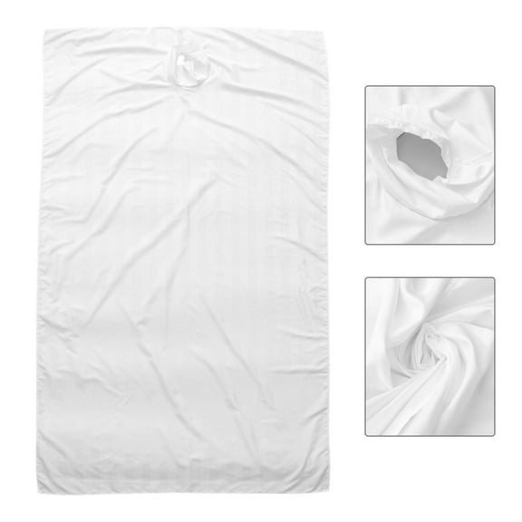 ifundom White Mercerized Cotton Massage Fitted Sheet for Hotel Use, 1 Piece