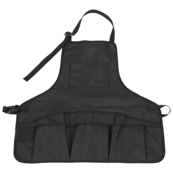 ifundom Black Gardening Apron with Multiple Pockets for Tool Storage and Outdoor Work, and Adjustable