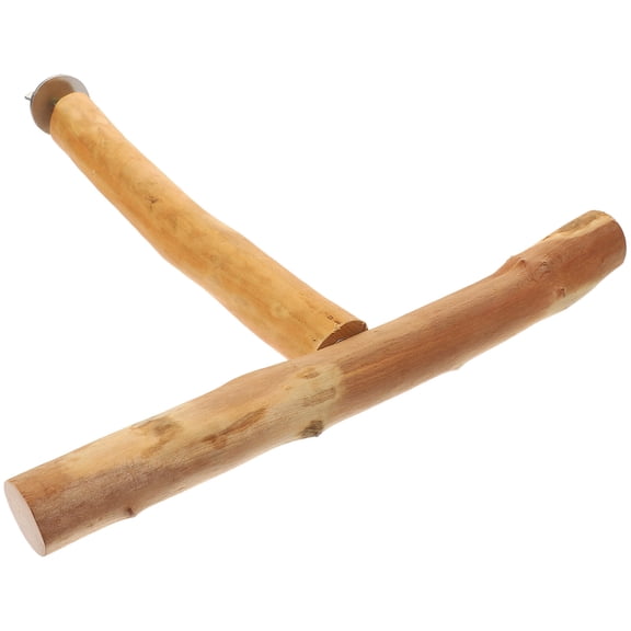 ifundom Natural Wood Parrot Stand with Fork Branch Perch for Bird Cage Accessories, Bird Play Stand