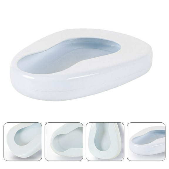 ifundom Portable Bedpan for Bedridden Patients, White Enamel Non-Stick Indoor Use Urinal Seat for Adults