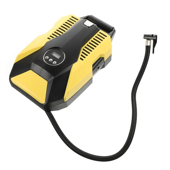 ifundom Portable Electric Car Tire Inflator Pump with Pressure Gauge, Yellow Design for Filling