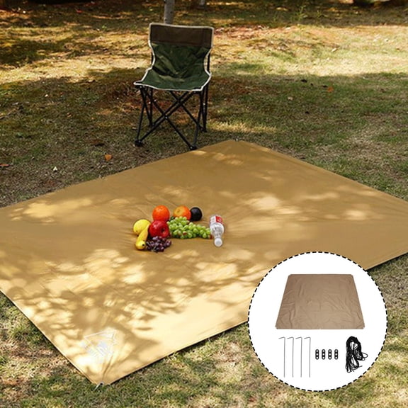 ifundom 1 Set Waterproof Beach Blanket Brown Oxford Polyester Iron for Open-air Festivals
