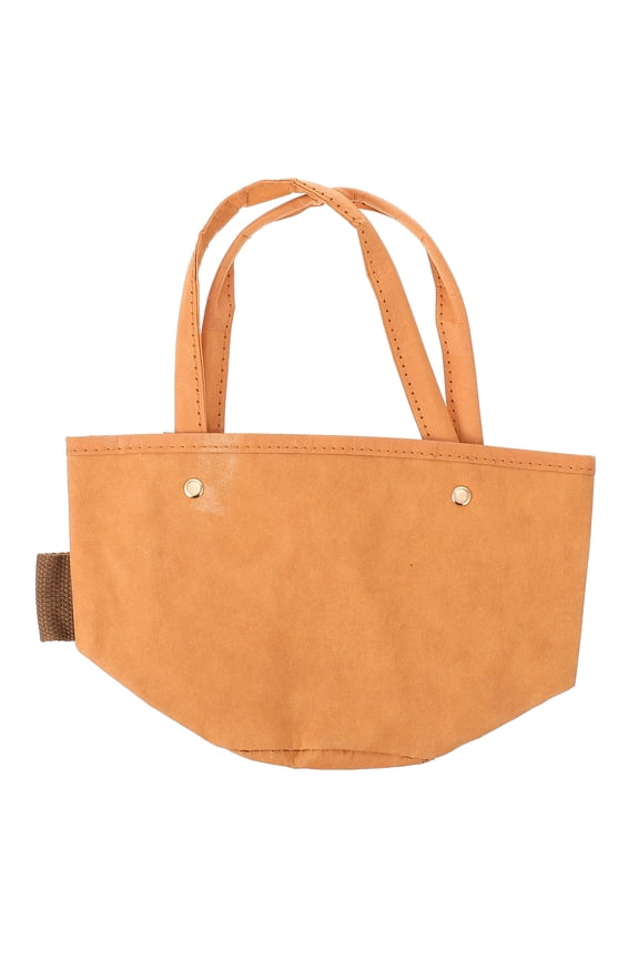 Practical Rectangular Storage Bag Washed Kraft Paper Handbag for Daily Use and Shopping Pouch 1 Piece