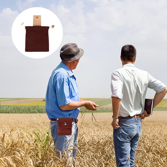 ifundom Premium Brown Canvas Fruit Bag for Gardening and Harvesting with Stitching and Comfortable Handles, 1 Size