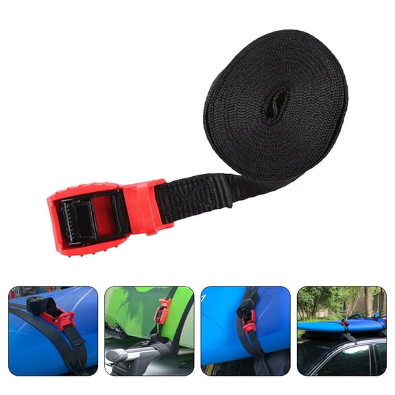 ifundom Auto Buckle Lashing Strap in Black with Reinforced Stitching for Outdoor Bundling